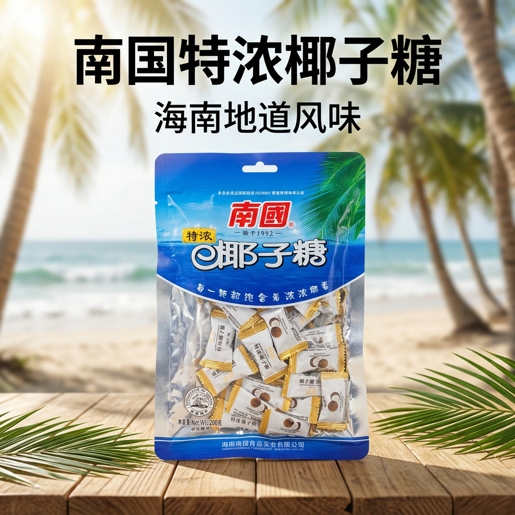 海南特产 南国特浓椰子糖200g*3 水果糖硬糖喜糖 散装椰子糖果