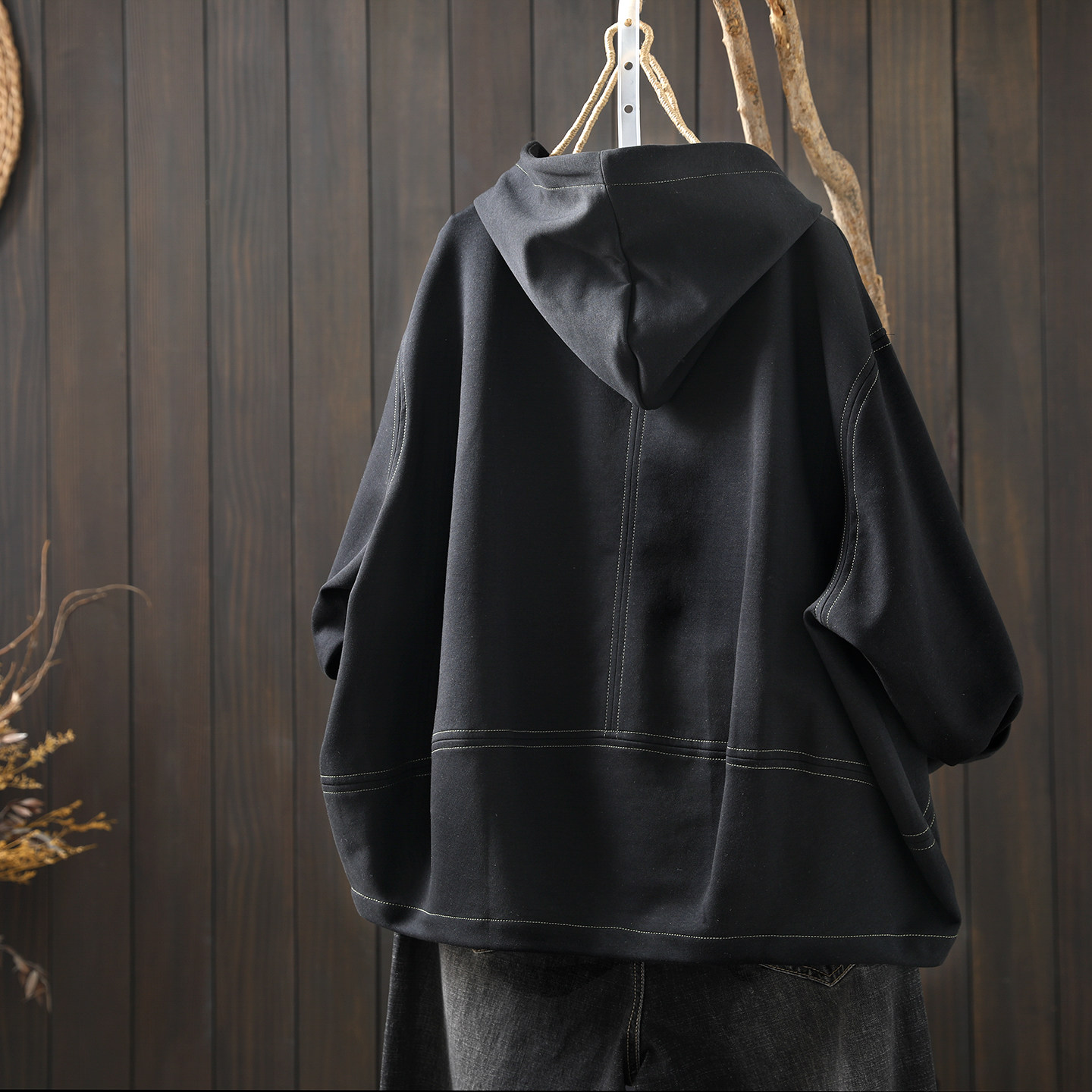 黑色连帽卫衣女2026新款开春超火大码慵懒风显瘦宽松独特长袖帽衫,女装/女士精品,卫衣/绒衫,淘宝优惠券,粉丝福利购,淘宝优惠卷
