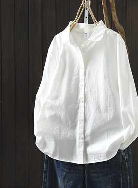 白色衬衣女款2026新款爆款开春纯棉长袖内搭叠穿巨好看百搭衬衫