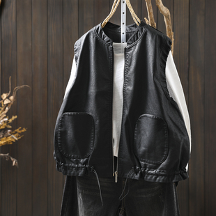皮马甲女款时髦洋气2026超火减龄小个子黑色pu皮夹克外穿叠穿背心
