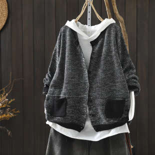 开衫 针织衫 棉线独特设计感外搭休闲长袖 2026春季 外套 上衣女士新款