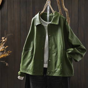 2025独特超好看皮衣女秋新款复古绿色小众设计感气质PU百搭皮夹克