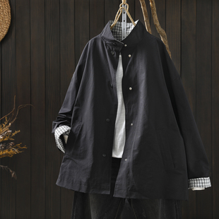 风衣女款2026新款小个子春季超火黑色大气松弛感宽松休闲短款外套