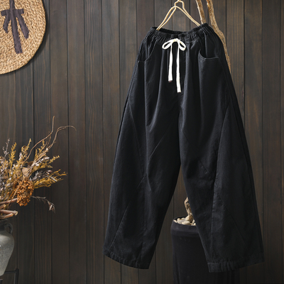 今年流行款的裤子女春新2026小个子黑色宽松休闲慵懒风休闲九分裤
