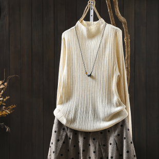 针织打底衫 桑蚕丝半高领气质时尚 2026女士新款 巨好看轻熟上衣春装