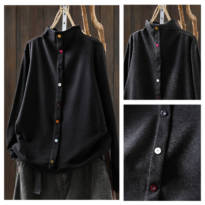 内搭可外穿打底衫女2025秋冬新款德绒设计感彩色扣半高领漂亮t恤