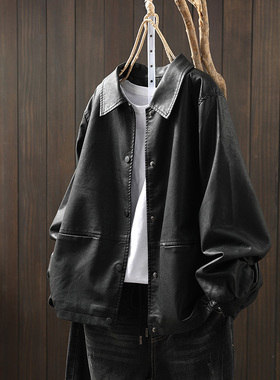 皮衣外套女2026新款今年流行爆款春翻领酷飒风小个子超火黑色夹克