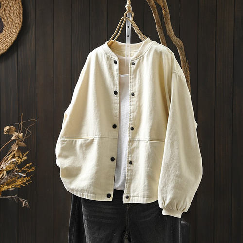 2026超火减龄外套春新款今年流行爆款短款小个子宽松休闲立领夹克