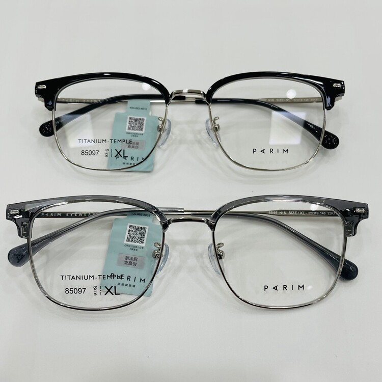 新款派丽蒙眼镜架超轻纯钛全框男女近视眼镜框配离焦镜片85097