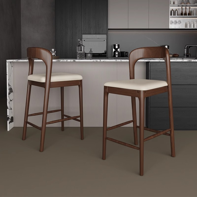 高吧椅全实木吧台桌椅组合商用实木酒吧奶茶店长条高脚家用窄桌子