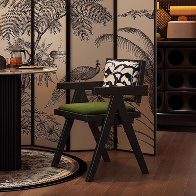 昌迪加尔椅中古实木餐椅