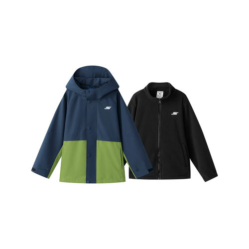 Skechers斯凯奇男孩男童秋冬抗静电防泼水防风休闲外套P426B042
