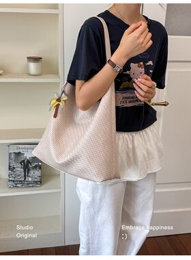 2026新款时尚百搭单肩包女大容量手提托特包高级感通勤子母包大包