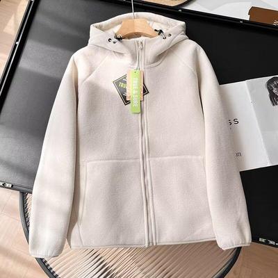 双面绒外套女加绒加厚秋冬新款摇粒绒连帽保暖抓绒奥粒绒卫衣学生