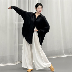现代舞衬衣新款 宽松衬衣舞蹈生可日常穿搭古典跳舞练功服 飘逸套装