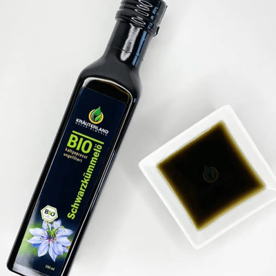 德國Kräuterland 冷壓初榨有機黑種草籽油250ml 沙拉油 口服油