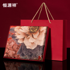 生日礼物送长辈妈妈款提花真丝丝巾桑蚕丝披肩红色围巾礼盒伴手礼