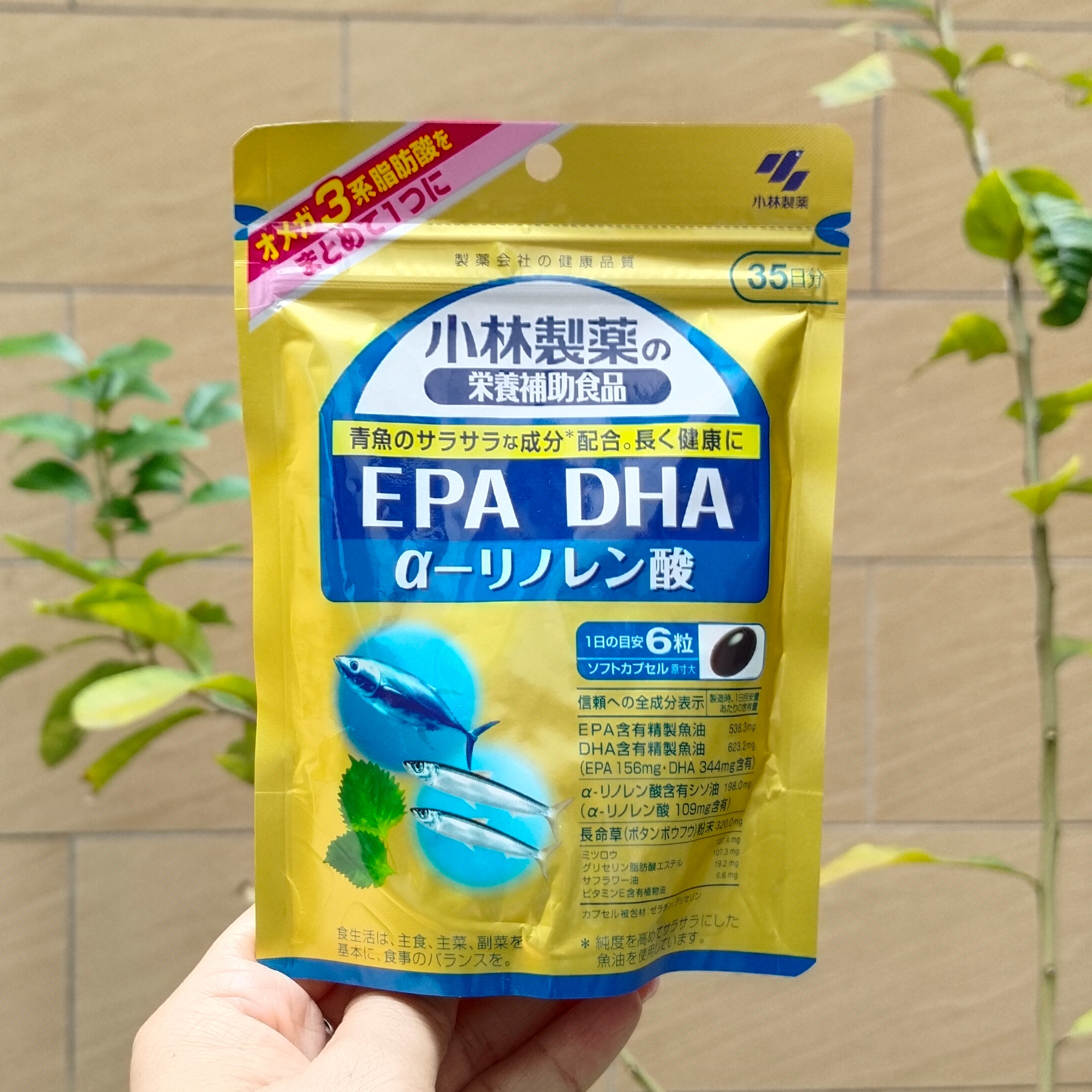 日本代购小林制药DHAEPA α-亚麻酸抑制血栓改*善睡眠记*忆力35日