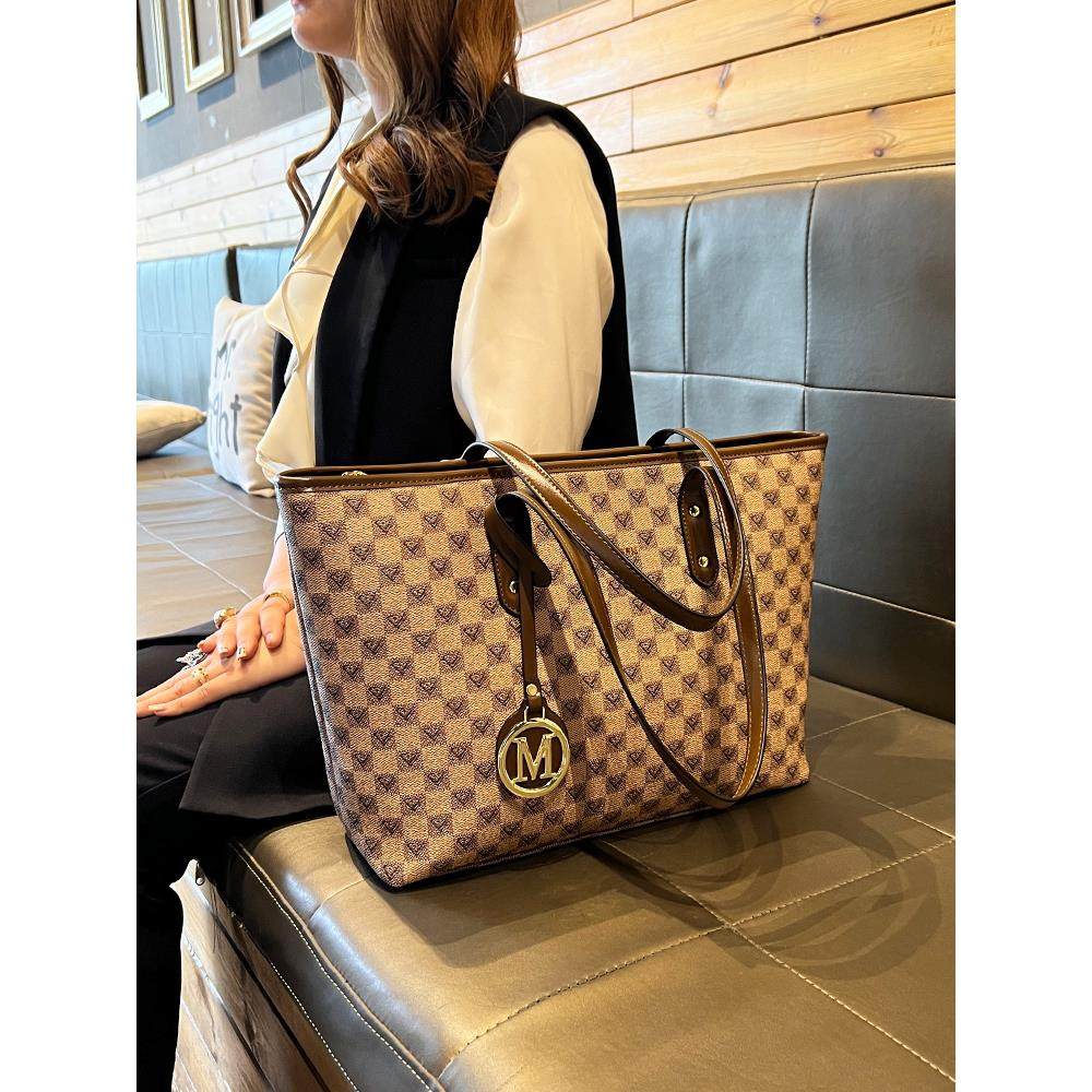 大包包女2025新款真皮高级感大容量通勤单肩包女百搭手提包托特包