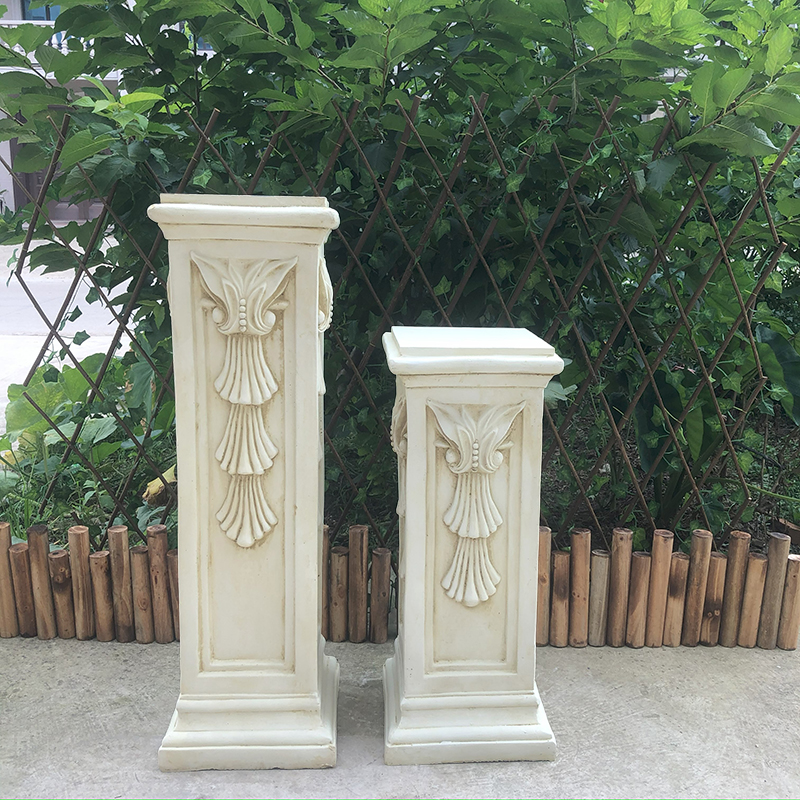 欧式复古婚庆路引花盆罗马柱庭院花园底座影楼实景道具装饰品摆件