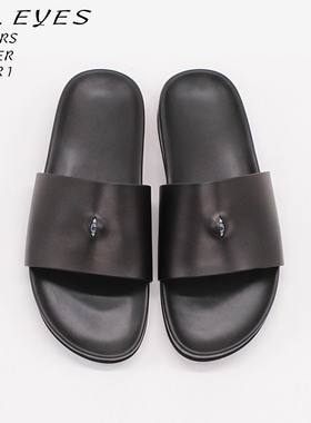 「Alleyes」眼球设计手工拖鞋｜黑色
