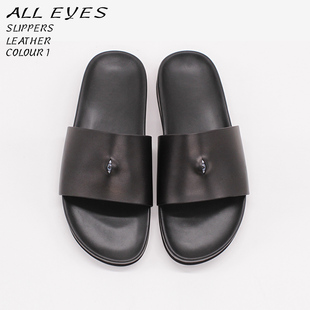 「Alleyes」眼球设计手工拖鞋｜黑色