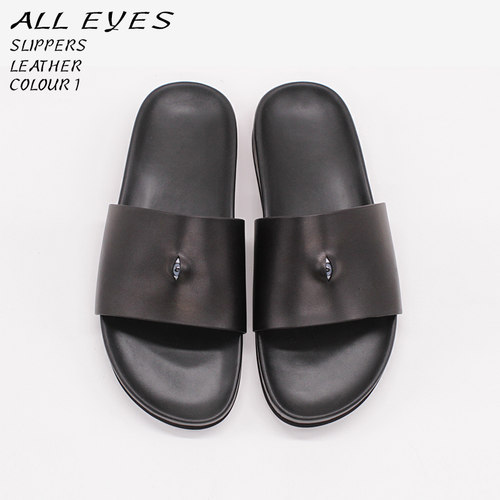 「Alleyes」眼球设计手工拖鞋｜黑色