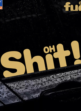 OH shit个性英文车贴OHFUCK汽车电动车车身车尾玻璃三角窗装饰贴