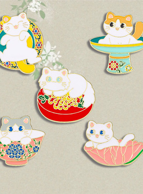 中国风猫咪金属徽章创意文创礼品