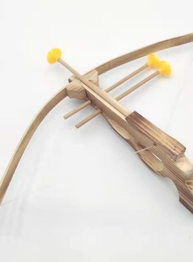 实木弩弓箭儿童亲子射击吸盘头木质步枪户外玩具竹木枪十字驽配箭