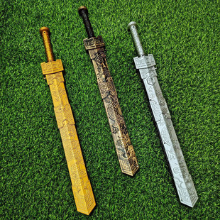 新款景区好卖儿童塑料玩具刀剑弹射电镀神剑 亲子户外娱乐宝剑兵0