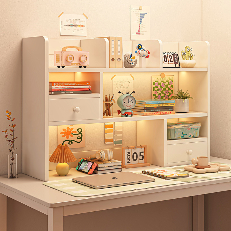 书架桌面置物架办公桌收纳简易书桌收纳置物架家用学生桌上小书柜