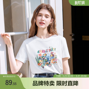 2025百图趣味涂鸦T恤潮ins个性 T恤 印花减龄正肩短袖