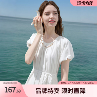 betu百图欧若风法式慵懒连衣裙泡泡袖超仙裙子温柔夏季海边