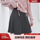 betu百图基础百搭a字短裙中高腰短款 百褶半身裙女春秋季 显瘦