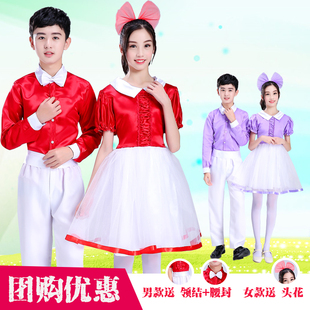 新款儿童合唱服演出服中小学生表演服中学生诗歌朗诵大合唱团服装