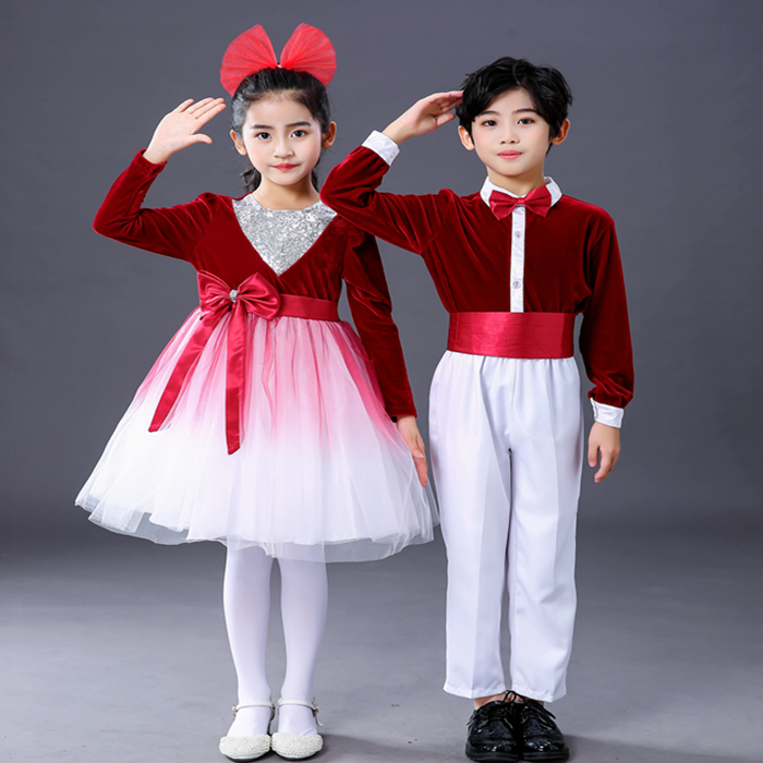 六一男童女童演出服装儿童礼服幼儿园大合唱表演背带裤小学生朗诵