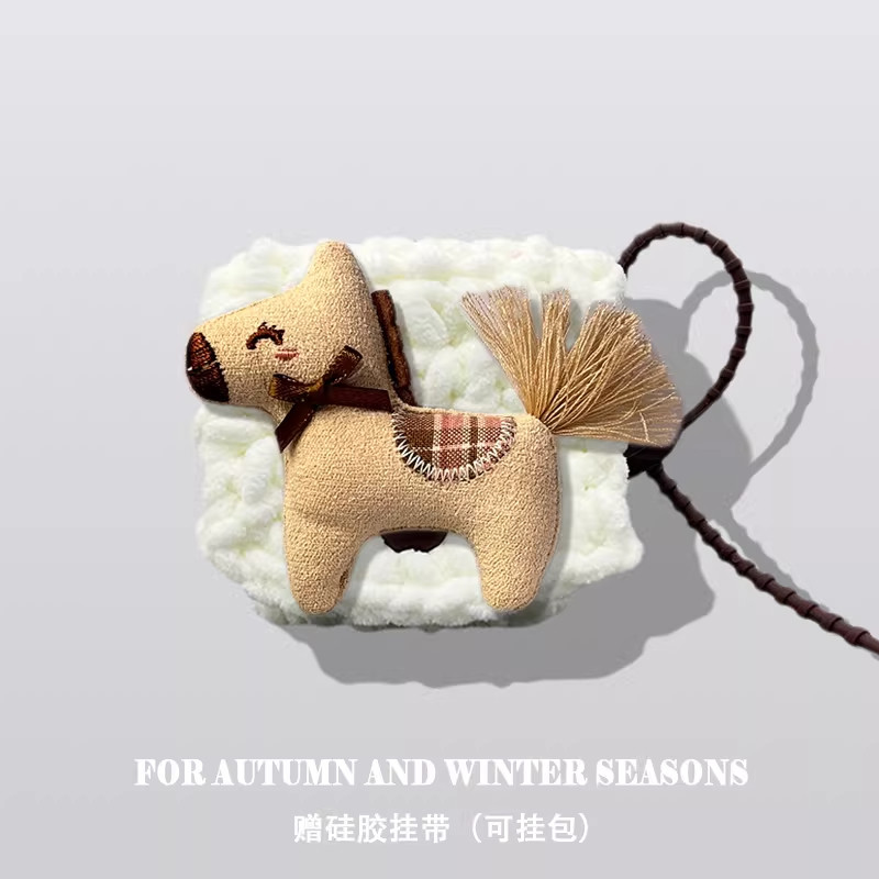 马年吉祥物适用JBL Clips琉璃扣蓝牙耳机保护套硅胶全包可爱卡通动漫针织毛绒款个性创意JBL Clips琉璃扣软壳