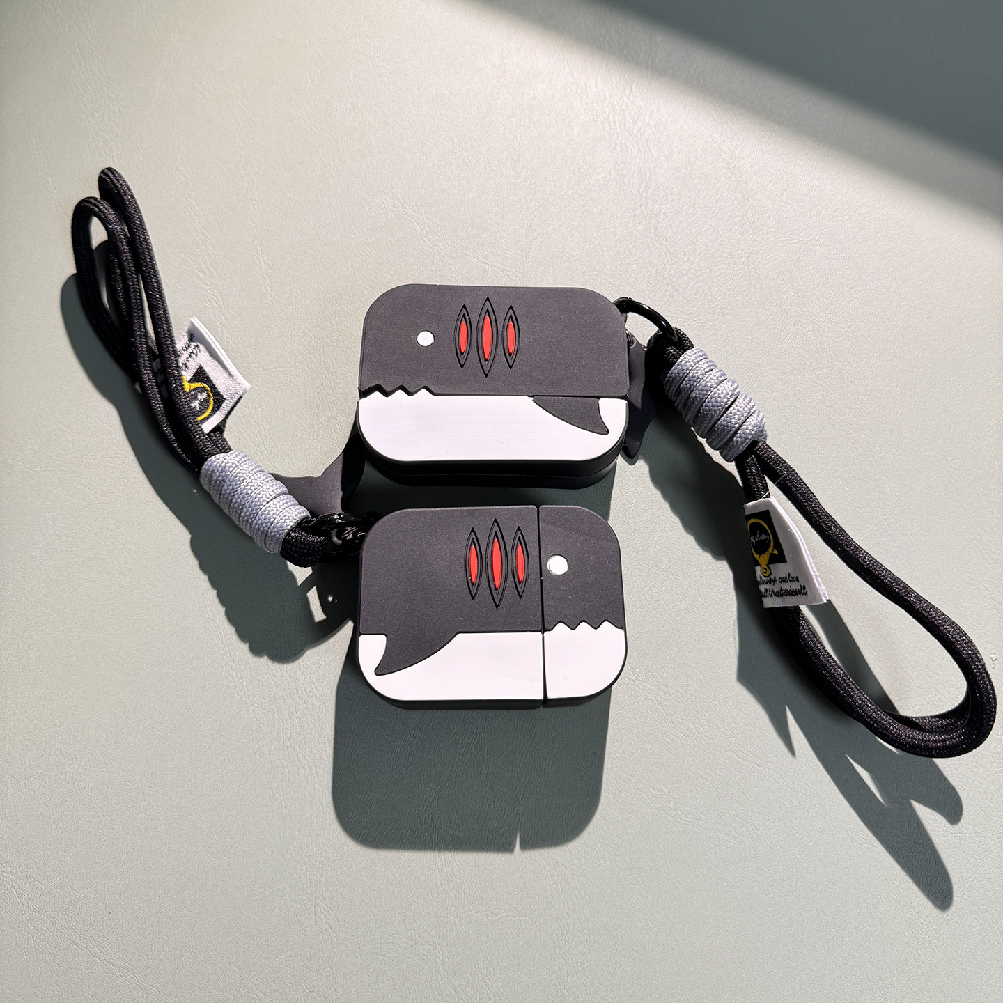 创意黑白鲨鱼耳机保护套适用于华为耳机freebudspro4保护套freeclip2壳6i无线蓝牙耳机套se2盒5i软壳7i壳pro3