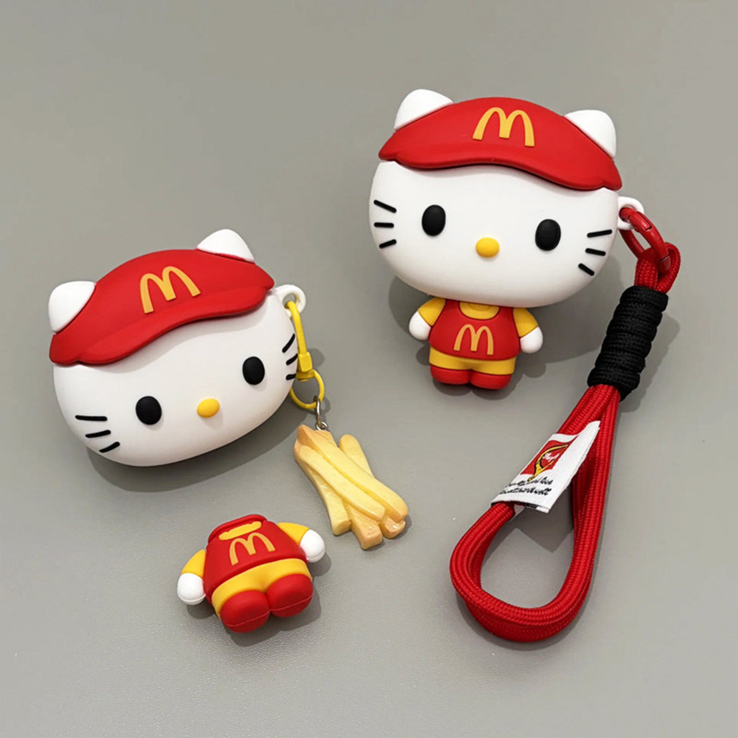创意麦当劳小猫适用苹果airpods4保护套airpodspro2耳机壳airpods pro3三代蓝牙华强北7代pro7无线2袋盒子潮