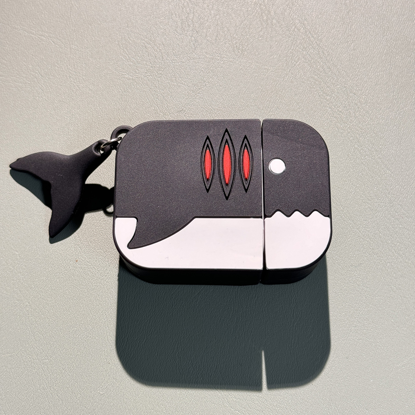 创意黑白鲨鱼耳机保护套适用于oppo enco air4pro保护套free4壳蓝牙耳机套air4i软free3硅胶air2pro耳机盒R4