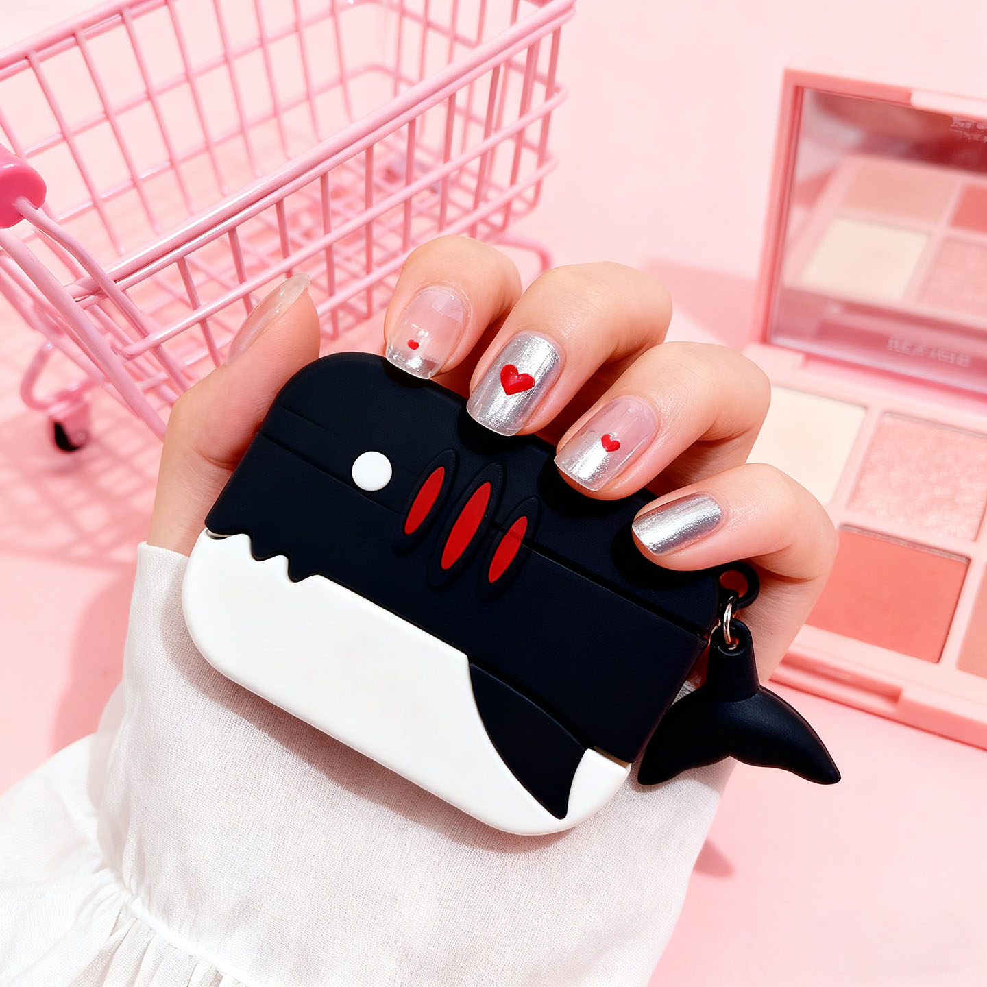 创意黑白鲨鱼适用vivotws5保护套tws4保护壳vivo蓝牙耳机套iqoo tws1 air2 pro硅胶tws3e耳机盒tw4软air3pro