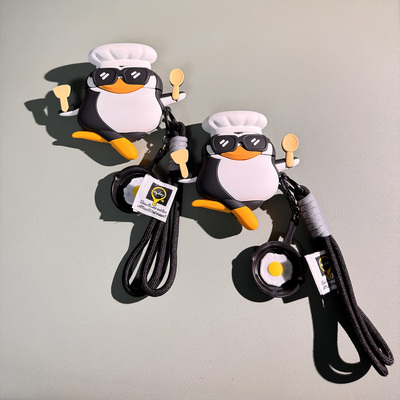 创意厨师企鹅适用于samsung三星buds3pro保护套硅胶buds3软蓝牙耳机套bus3pro可爱企鹅耳机盒三星Buds3 FE壳