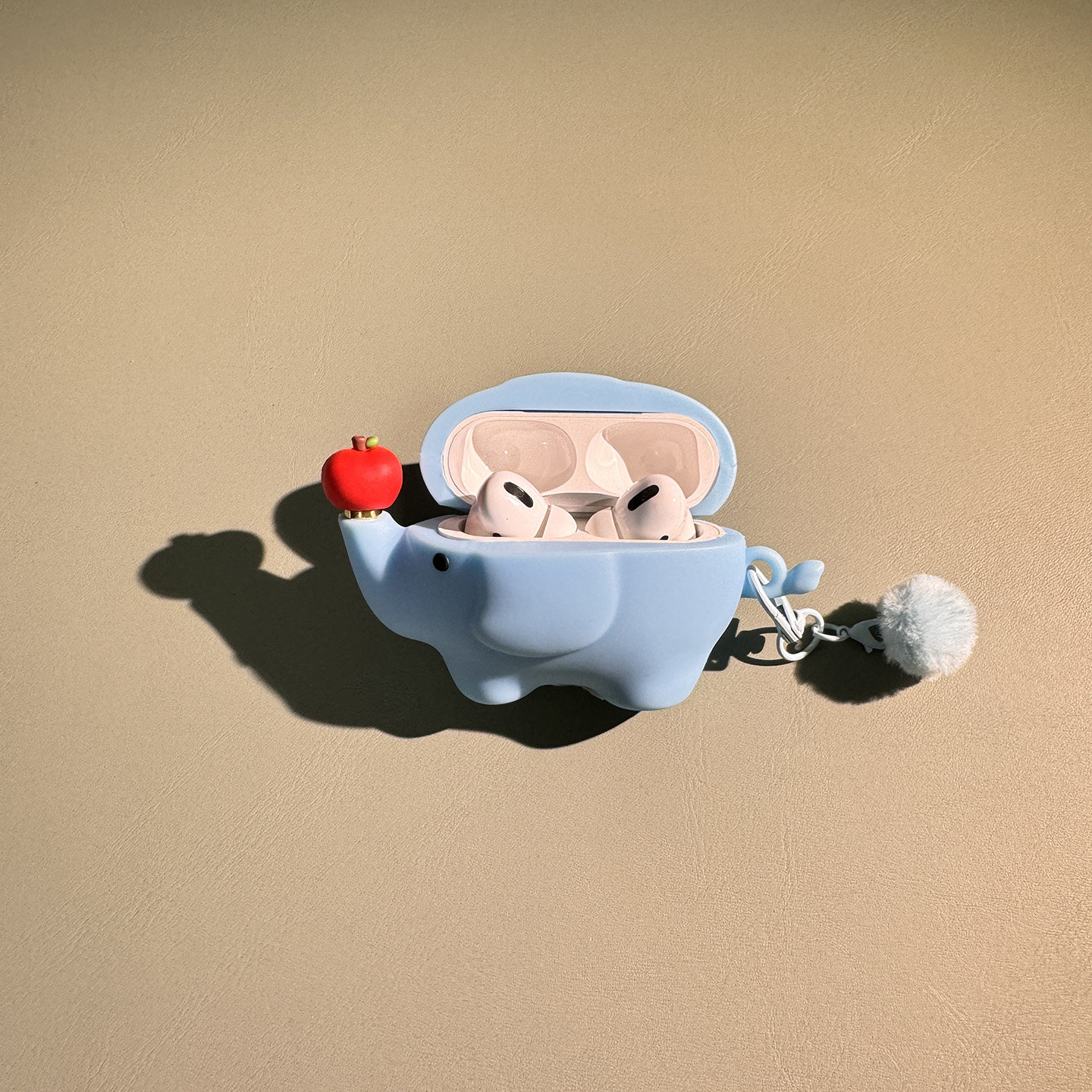 创意旋转苹果小象适用于baseus倍思m3s保护套m2s保护壳e3无线蓝牙耳机套可爱小象m2spro充电仓壳卡通可爱潮壳