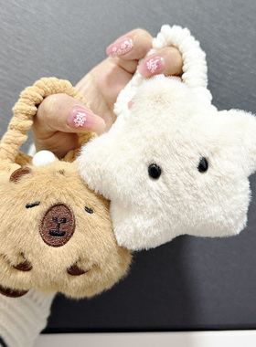 适用于莅莱LinkPods无线蓝牙耳机保护套毛绒针织手工卡通卡皮巴拉个性莅莱G11耳机充电仓盒软壳潮流毛绒软壳