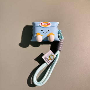 创意卡通蓝色薯片适用于airpodspro2保护套airpods4壳3苹果蓝牙耳机套盒airports4四代airpod硅胶软pro2二代2