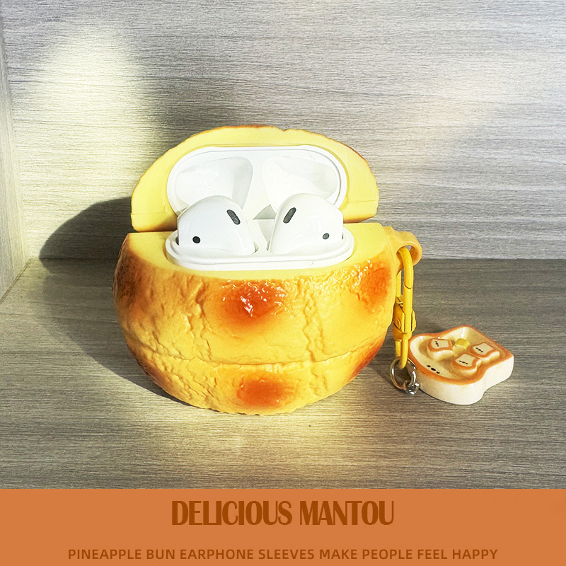 适用vivotwsair2保护套iqootwsair2保护壳iqoo vivo tws air2蓝牙耳机套仿真面包壳air pro充电仓盒A2硅胶壳1