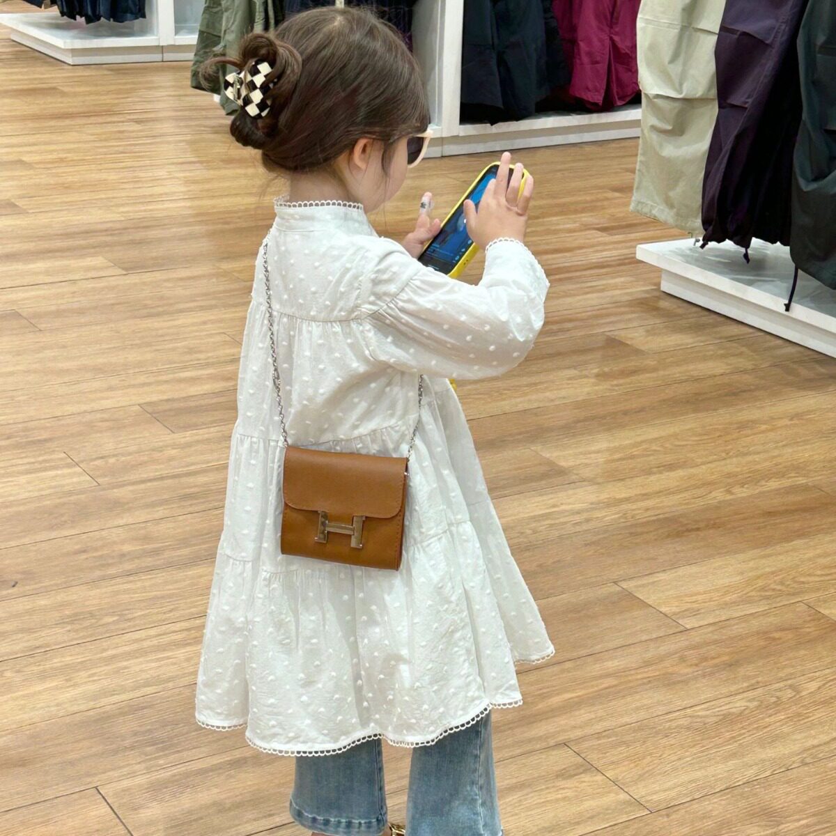 女童法式连衣裙2025春秋季韩版儿童公主衬衫裙文艺范小女孩长裙子