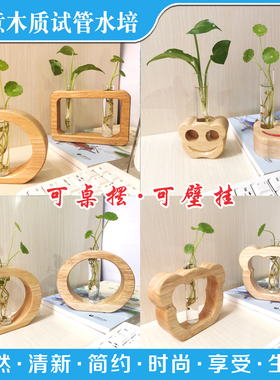 创意桌面试管实木艺术墙壁