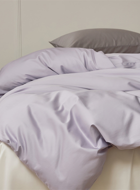 芋泥紫色单品被套全棉100支长绒棉亲肤被罩双人床2米被单简约纯色